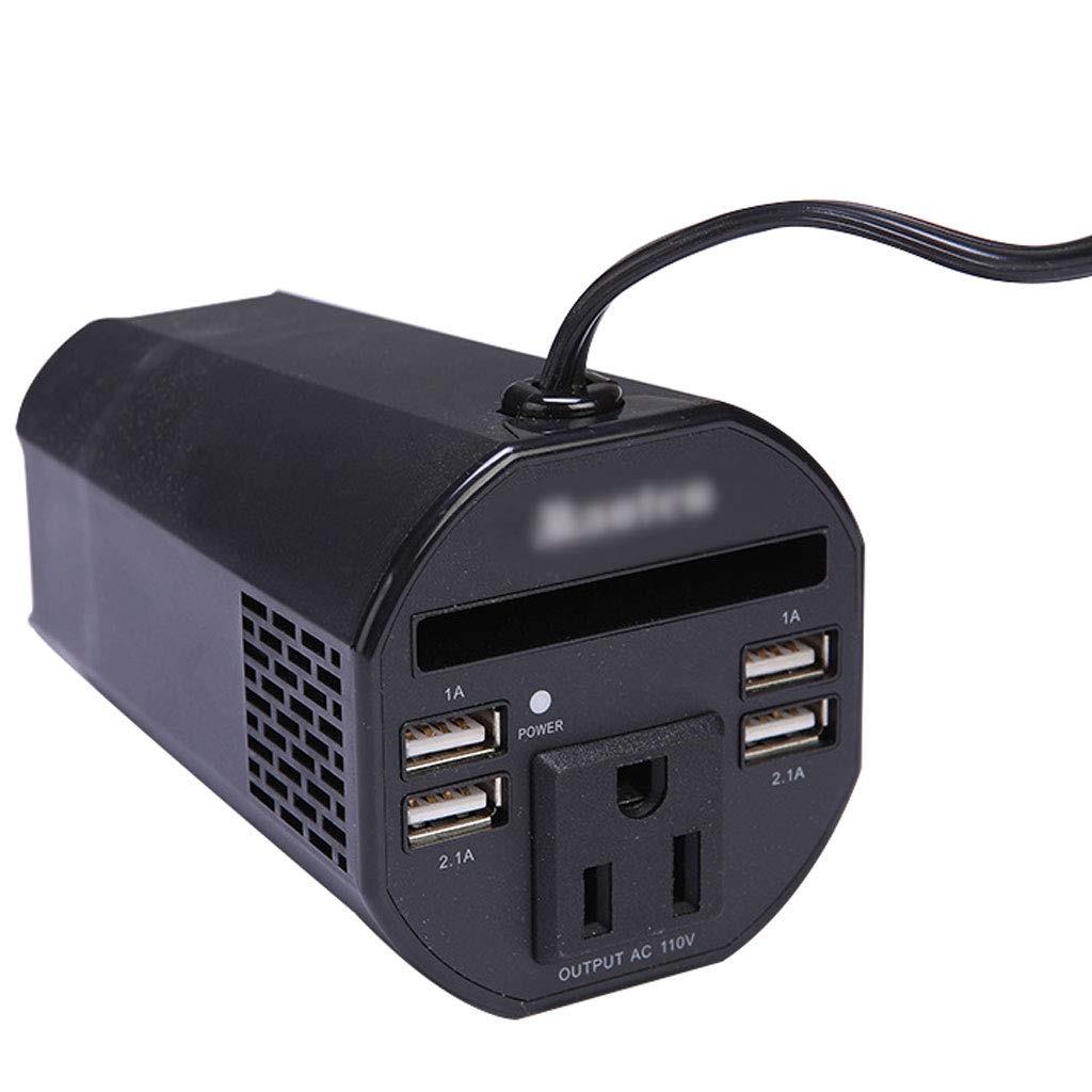 GXFC 150W Power Inverter DC 12V to 110V/230V AC Converter with 1 AC Outlet and 4 6.2A USB Ports Car Plug Adapter Outlet Charger for Tablets, Laptops and Smartphones