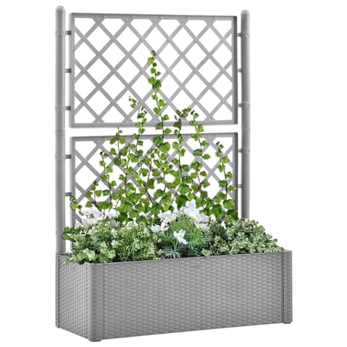 Aiuola Rialzata Da Giardino Con Traliccio E Sistema Di Irrigazione Automatica, Scatole For Piante Da Giardinaggio Fuori Terra, Contenitori Da Giardino Verticali For Esterni For Piante Rampicanti Fiori