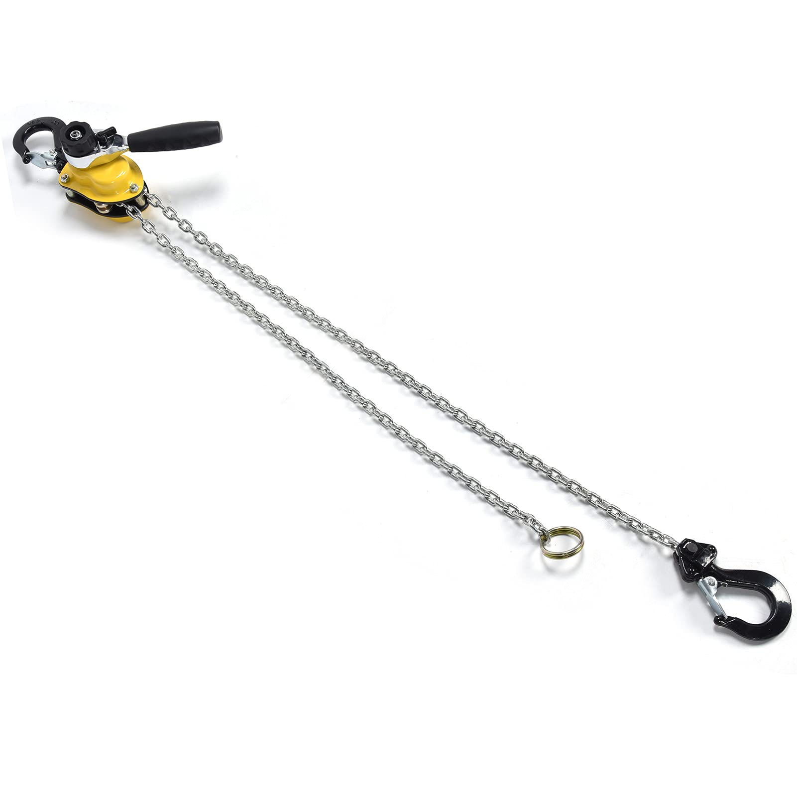 Mini Hebelzug Flaschenzug mit 360-Grad drehbare Haken und 1.5m Kette,Hebelzug Kettenblockaufzug Tragkraft 500kg