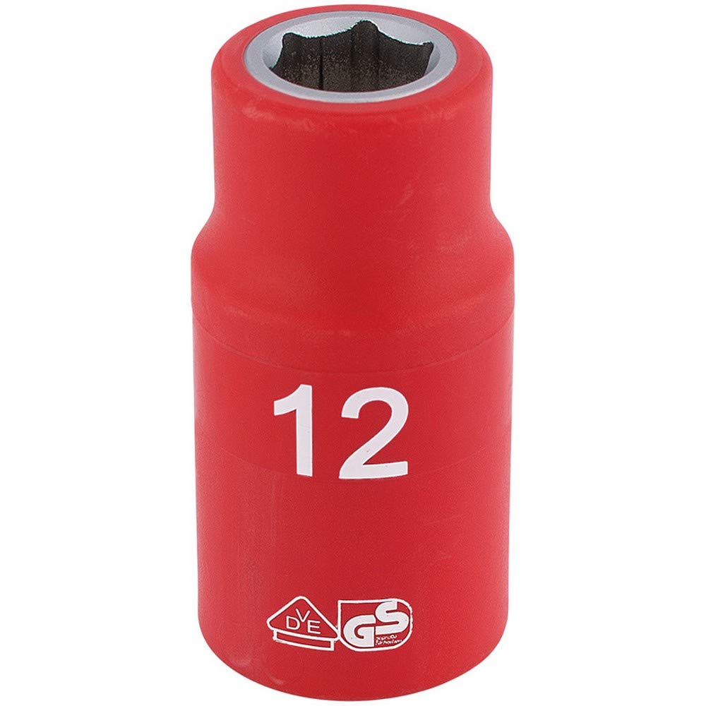 Draper Fully Insulated Vde Socket, 1/2"" Sq. Dr., 12Mm