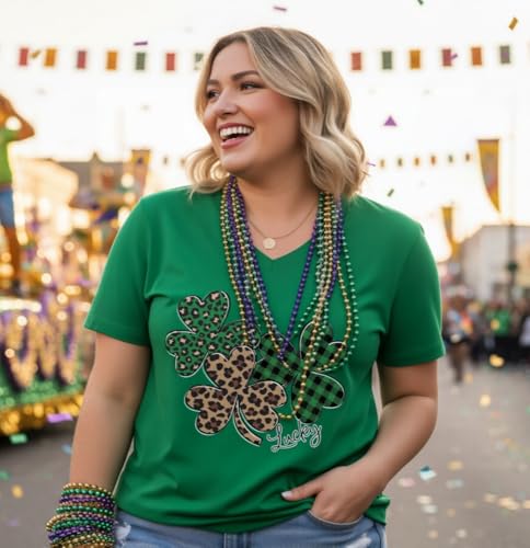 Image of ForHailey Women's Plus Size Short Sleeve Tee Shirt V Neck Basic Ladies Loose Fit T Shirt 1X-5X