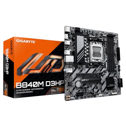 GIGABYTE B840M D3HP �}�U�[�{�[�h - AMD Ryzen 9000 CPU�A8+2+2�t�F�[�YVRM�A�ő�8200MHz DDR5(O.C)�A2xPCIe 4.0 M.2�A1GbE LAN�AUSB 3.2 Gen 2�B