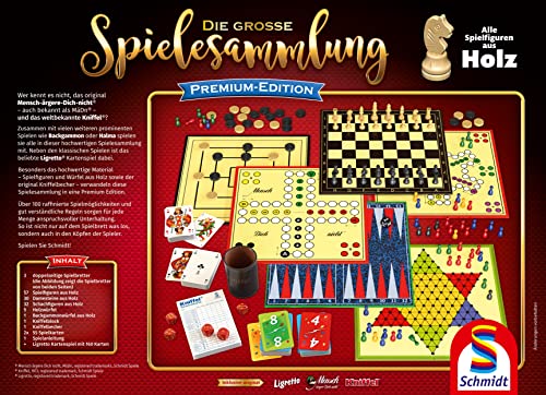 Schmidt Spiele 49197 Die große Spielesammlung Premium-Edition, in Einer Metallbox, Bunt[Exklusiv bei Amazon]