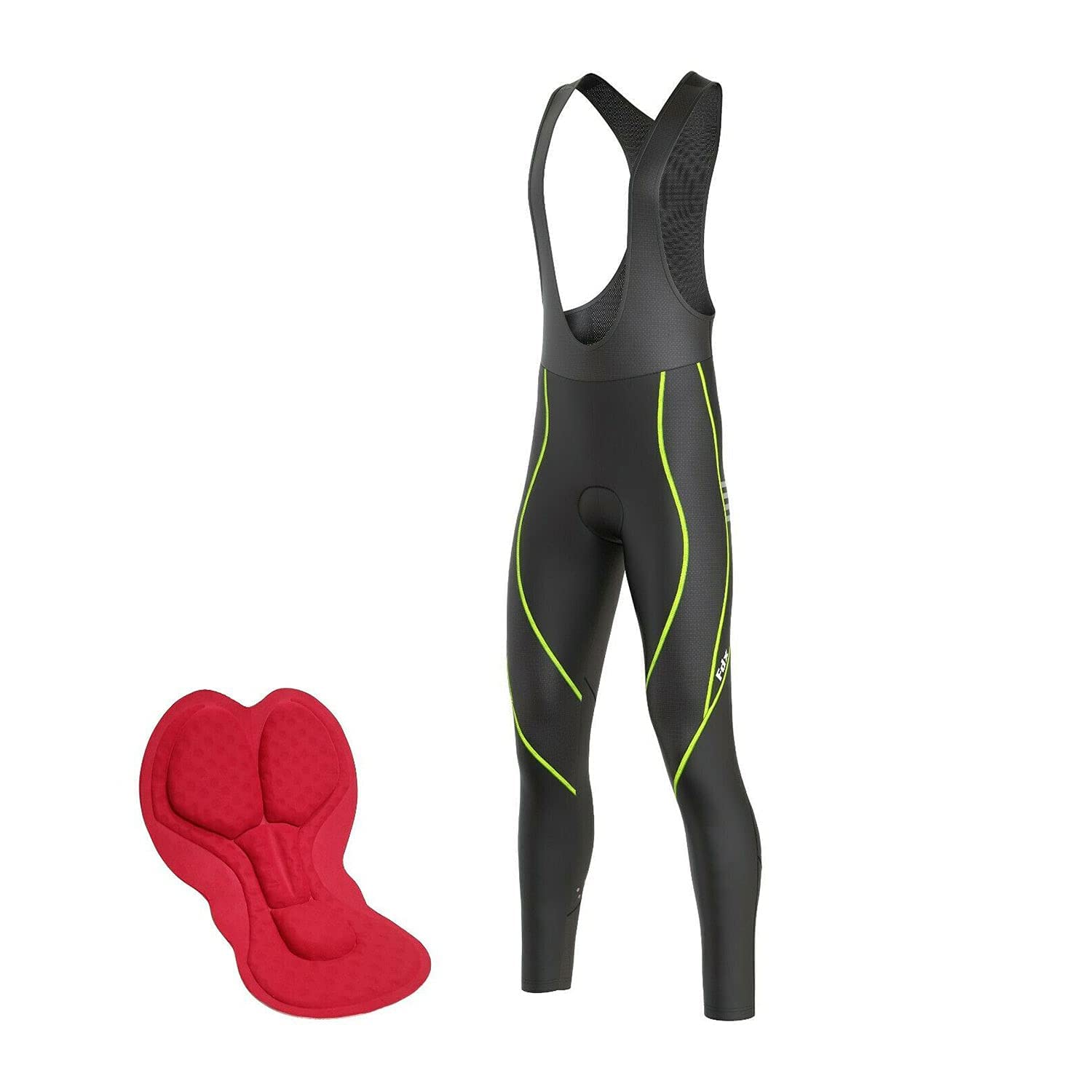 FDX Pantalones de ciclismo para hombre, con forro polar térmico en 3D, transpirable, cálido, para bicicleta, pantalones largos reflectantes, para ciclismo al aire libre