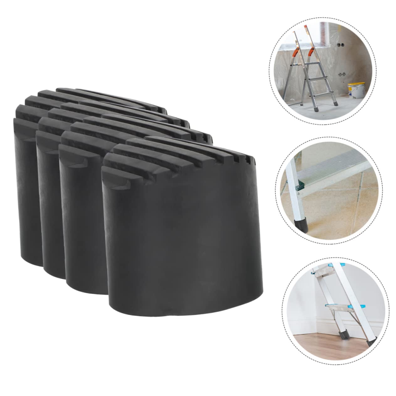 Jojofuny 4pezzi Coperture Antiscivolo Per Piedini Scala Gomma Protezione Duratura E Stabile Per Scale Design Con Righe Profonde Per Maggiore Grip Per Scale Pieghevoli E Fisse - 9