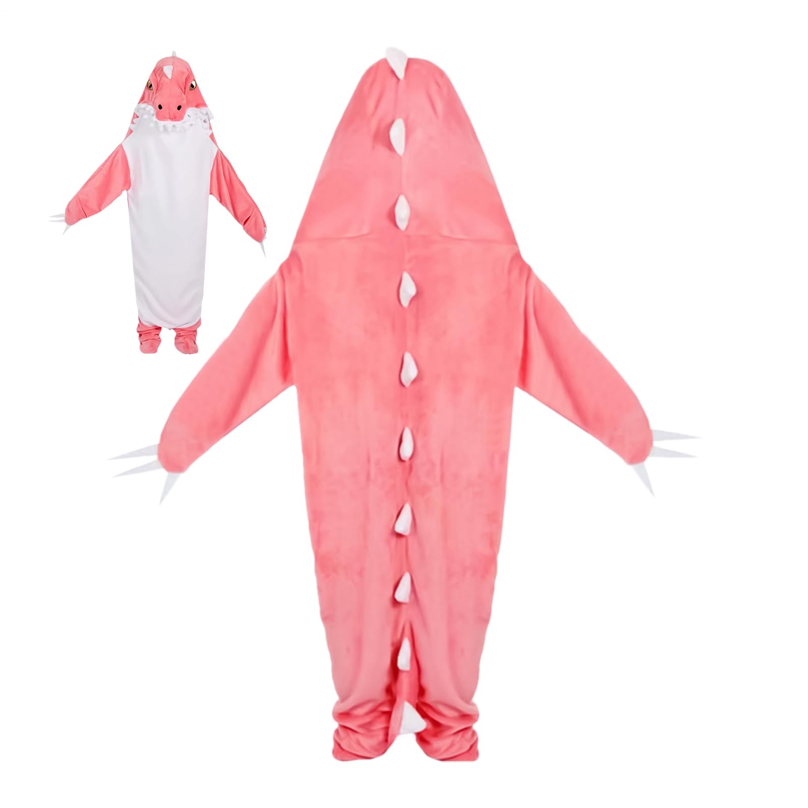 Kostium Dinozaura dla Dorosłych Miękka Flanelowa Bielizna Nocna | Dla Dorosłych Bluza Z Kapturem Dinozaur Kombinezon dla Chłopaka Żony Kobiet Mężczyzn Halloween Świąt Bożego Narodzenia