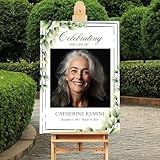 Greenery Funeral Welcome Sign,...