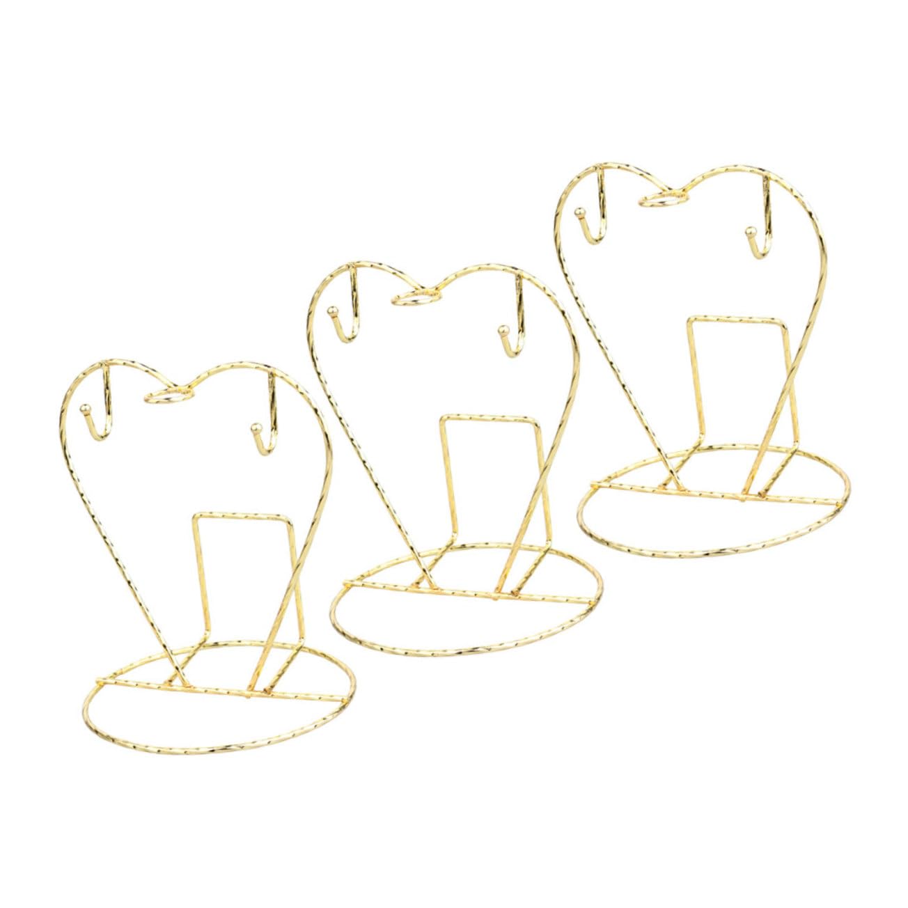 Unomor 3pcs Heart Shaped Coffee Mug Drying Rack Stylish Kitchen Counter Decor with Quick Drying Capability Efficient Drainage System for Tea Mugs and Water Glasses Golden Storage