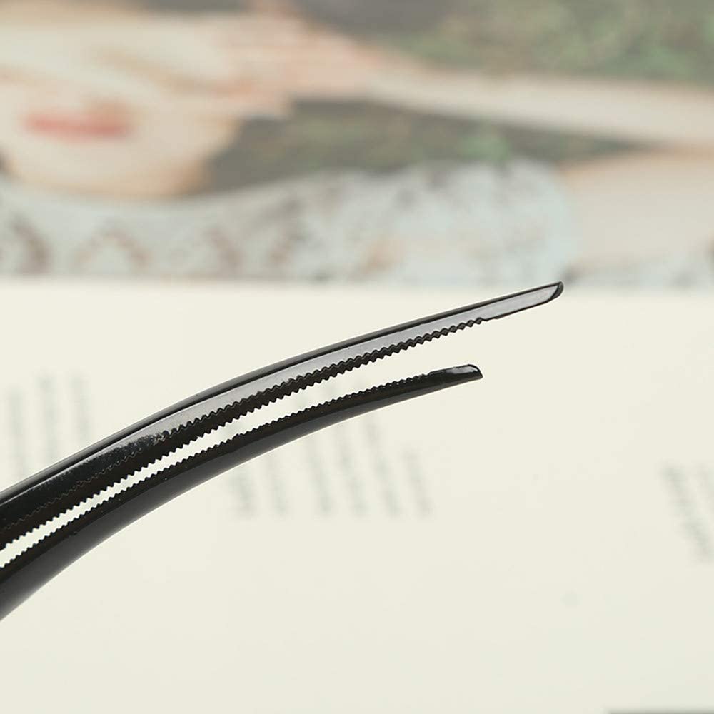 6 Pack Duckbill Hair Clips with Teeth, Metal Silvery Alligator Curl Clips Crocodile Accessories Hairpins Chic Styling Claw (Black) image 2