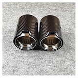 Silbato Escape Coche Para M135i M235i M335I M435I F40 F32 F36 1 Pieza De Silenciador De Tubo De Escape De Carbono Plateado(IN 63 OUT 92MM)