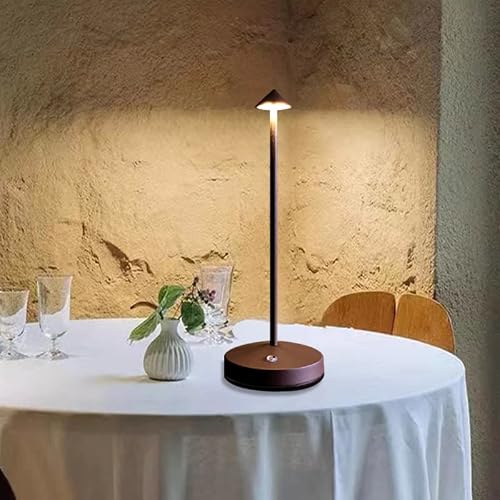 Eypid Cordless Table Lamps,Rechargeable Led Touch Bar Lamp, Portable Battery Desk Lamp,2 Level Brightness Dimmable Night Light,Minimalist Design, For Living Room/Restaurant/Couple Dinner/(Rust) #TOP2