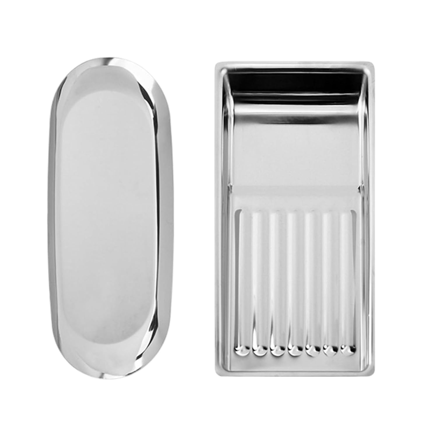 Of 2 Highly Temperature Nails Equipment Trays Durability Stainless Steel Sterilizer Tray Tall Temperature Unguis Tools Tray