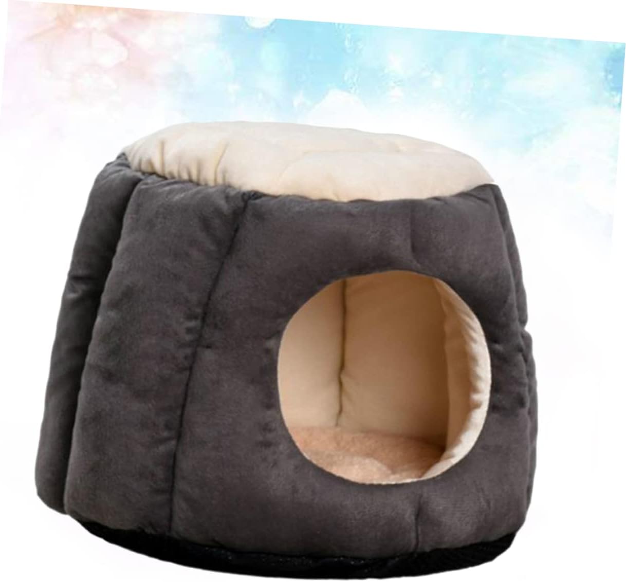 Angoily Elegant Pet Cave Bed for Cats Dogs Round Dog House Pet Warm Nest Winter Cage Machine Washable