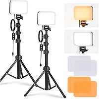 Led Video Light 2 Peças Bp66, Painel De Iluminação Para Vídeo E Fotografia, Kit Portátil Para Câmera E Smartphone, Luz Contínua Para Gravação, Vlogs, Lives, YouTube E TikTok