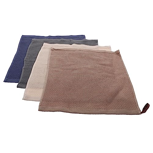 HOODANCOS 4枚 厚手 コットン ワッフル タオル カバー 再利用可能 キッチン 掃