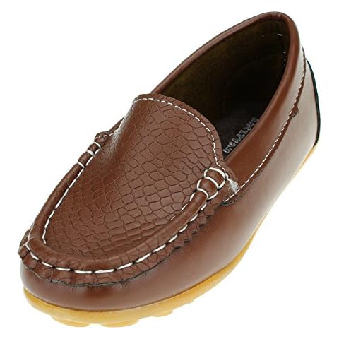 Cixi Maxu E-Commerce.Co.Ltd Kid Girl Slip on Flat Boy PU Slippers,Brown,Toddler,10M Cover
