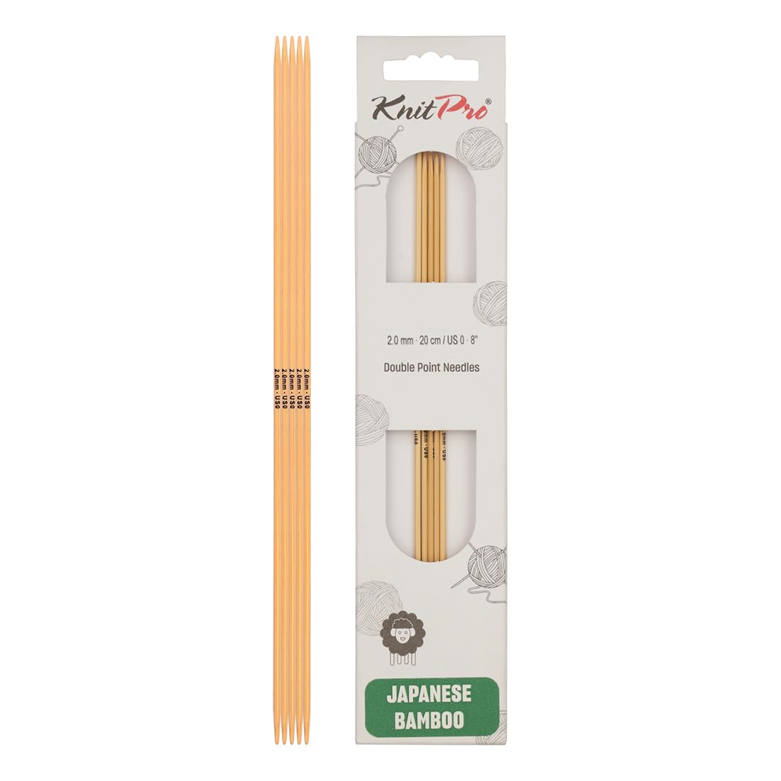 KnitPro Bamboo Double Pointed Needles 6" (15cm) | 2.00mm