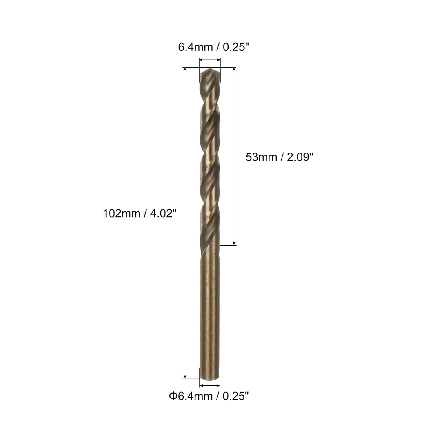 2pcs 6.7mm High-Speed Steel Twist Drill Bits Cutting Dia Round Shank Cobalt Metric Drill Bit for Stainless Steel