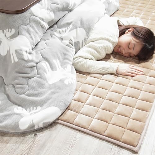 Sobstkeo Kotatsu 4-Piece Set, Home Winter Kotatsu Table, Living Room Coffee Table, Solid Wood, Warm Gift for The Family(Wood Color,120 * 80 * 45cm) - Thumbnail 2