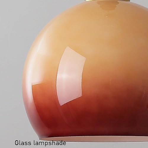 Miniatura 3 de Lámpara colgante moderna de una sola cabeza vintage degradado de cristal naranja lámparas colgantes altura ajustable lámpara para comedor café