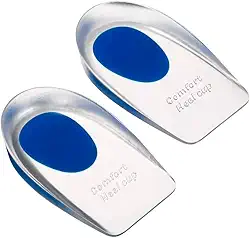 Palmilhas Ortopédicas Silicone Gel Hidratante Massageadoras Protetoras de Calcanhar Calçado Sapato Conforto e Alívio de Dor Sking Par (Azul)