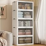136Gal/543Qt Stackable Storage Bins Folding Collapsible Storage Bins with Lid, Closet Organizers and Storage, Storage Box Grey 26" W x 17" D x 71" H