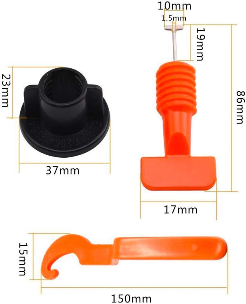 TOPWAY Tile Leveling System 100pcs Pack Reusable Tile Levelers Spacers for Building Walls Floors + Special Wrench - - 