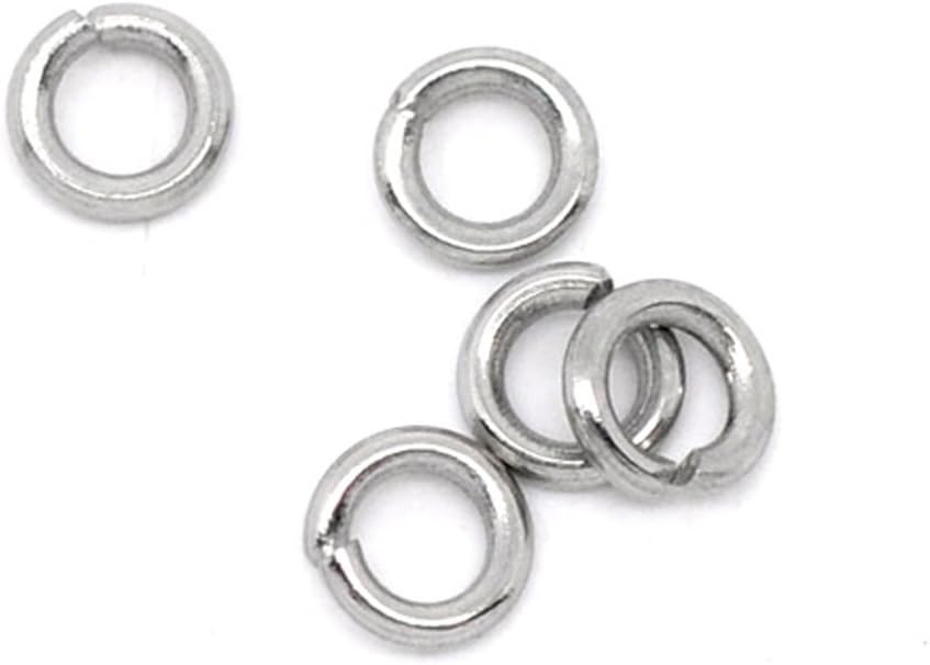 VALYRIA 500pcs Siver Tone Stainless Steel Open Jump Rings Connectors 0.8mm Fit Jewelry DIY (4x0.8mm)