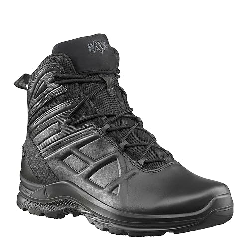 HAIX Black Eagle Tactical 2.0 GTX Mid Side Zip - Waterproof Work Boots with Anti-Slip Sole, Shock Absorbing Technology & Lightweight Design, Great Boots For Police Men