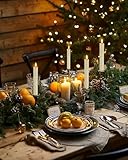 MI CASA Drip Wax Flameless Flickering Taper Candles with Remote Control, Timer, Dimmer, 3D Wick Light Ivory Window Candles Battery Operated Pack of 6, Christmas Home Wedding Decor (0.78 X 6.69 Inch) - Image 5