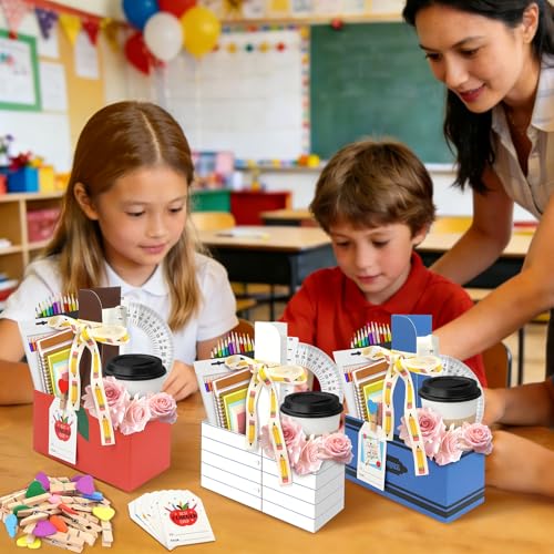 24 Set Back to School Teacher Gifts, 2 Cup Drink Carrier with Handle - image 2