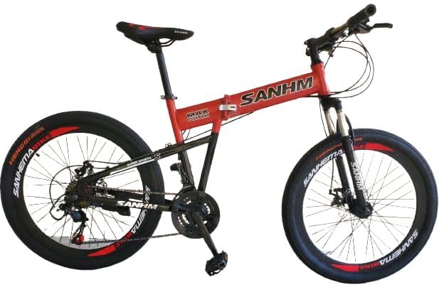 Folding Bike 24 Inches, 21 Speed, Spoke Wheel, Front Suspension