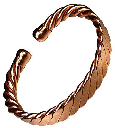 Preisvergleich Produktbild Magnetischer Herren Schwer Abgeflacht Kupfer Armband MCB023