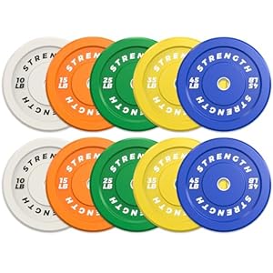2-Inch Colorful Olympic Bumper Plates set,Tough and Solid Natural Rubber Weight Plates Sets with 2 Inch Steel Insert for Barbell,Ideal for Home Gym