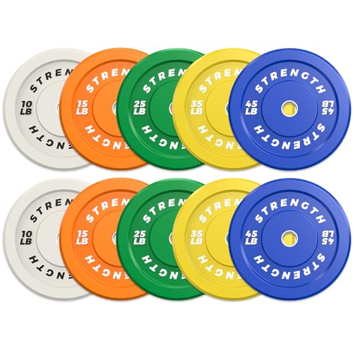 2-Inch Colorful Olympic Bumper Plates set,Tough and Solid Natural Rubber Weight Plates Sets with 2 Inch Steel Insert for Barbell,Ideal for Home Gym