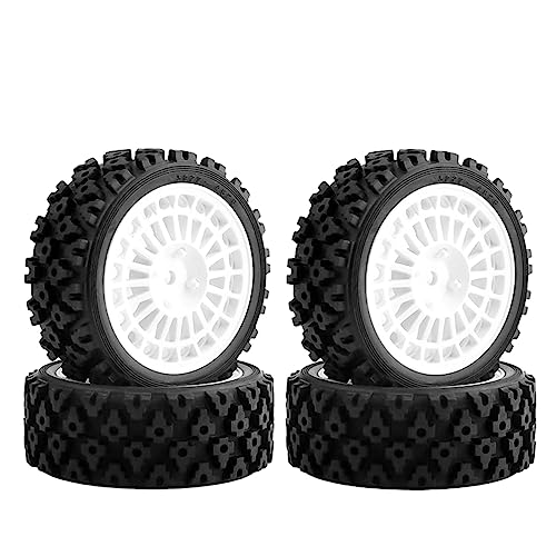 Lifehead 70mm OD On Road Rubber Tires& Wheels for 1/10 RC Rally Car HPI Ken Block's Tamiya XV01 TT01 TT02B Kyosho FAZER MK2 Lc Racing PTG HSP RGT RC 3RACING D5/12mm Hex Hub