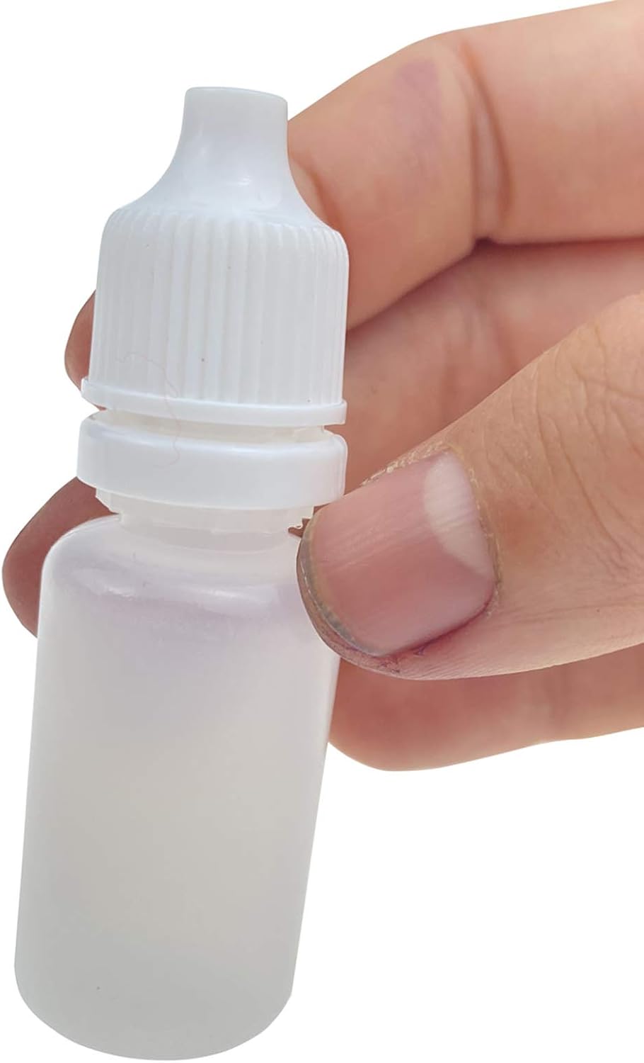 UPSTORE 50PCS White Plastic Refillable Empty Dropping Bottles Eye Liquid Squeezable Dropper Vials Sample Packing Storage Holder Container with Screw Cap And Orfice Reducer(Bottle+Tip cap+cap) (5ml)