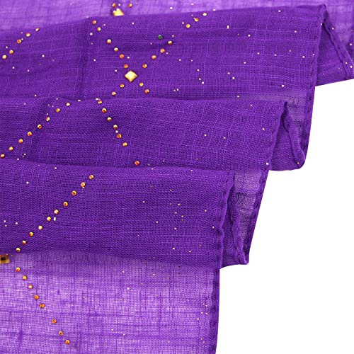 Jumisee Women Shiny Rhinestone Long Scarf Shawl Elegant Muslim Hijab Head Wrap Scarves For Ladies #TOP6