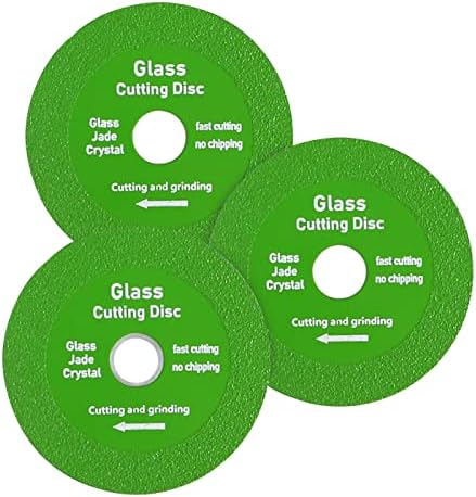 Glass Cutting Disc for Angle Grinder, 1mm Diamond Saw Blade Porcelain Saw Wheel for Smooth Cutting and Grinding of Jade, Crystal, Bottles, Ceramic, Tile (3PCS)