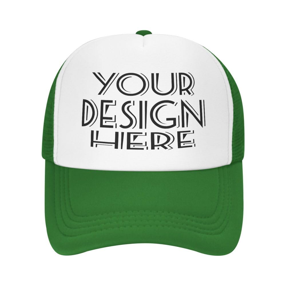 KYZMZ Custom Hats for Men Personalized Trucker Hats Add Your Own Image/Text/Logo Baseball Cap Green