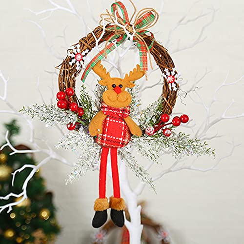 Couronne de Noël cerf pour habiller votre porte d'entrée et vos fêtes de famille