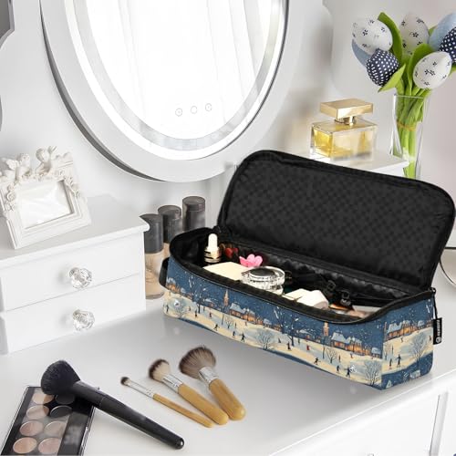 Bolsa de viaje resistente al calor Night with Happy Marble para herramientas de cabello como planchas y rizadores, organizador portátil miniatura 7