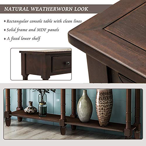 image for Console Tables for Entryway, WeYoung Console Sofa Table with Two Stora