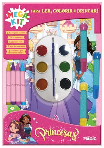 Livre de coloriage princesses méga kit de dessin et lecture pour enfants