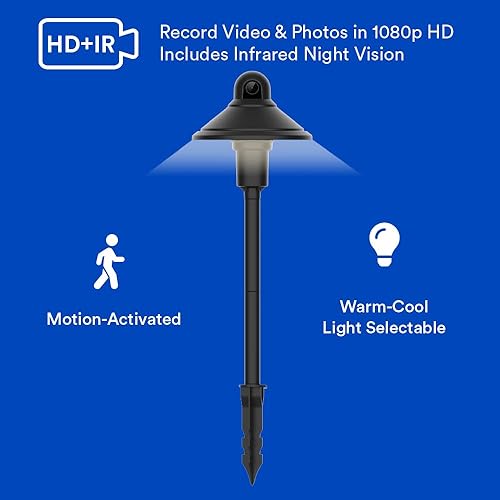 Miniatura 7 de Luz inteligente de camino para cámara de paisaje con cámara, 1080P, ángulo de visión amplio, detección de movimiento, cámara de seguridad, visión