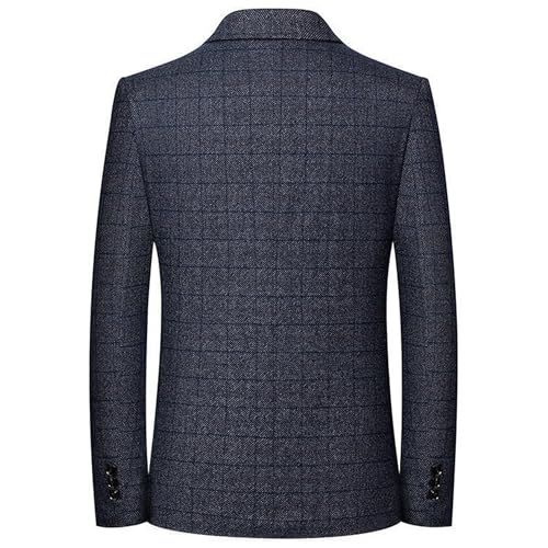 Men's Stretch Linen Blend Sport Coat Slim Fit Checkered Blazer Casual Lightweight Business Tweed Suit3