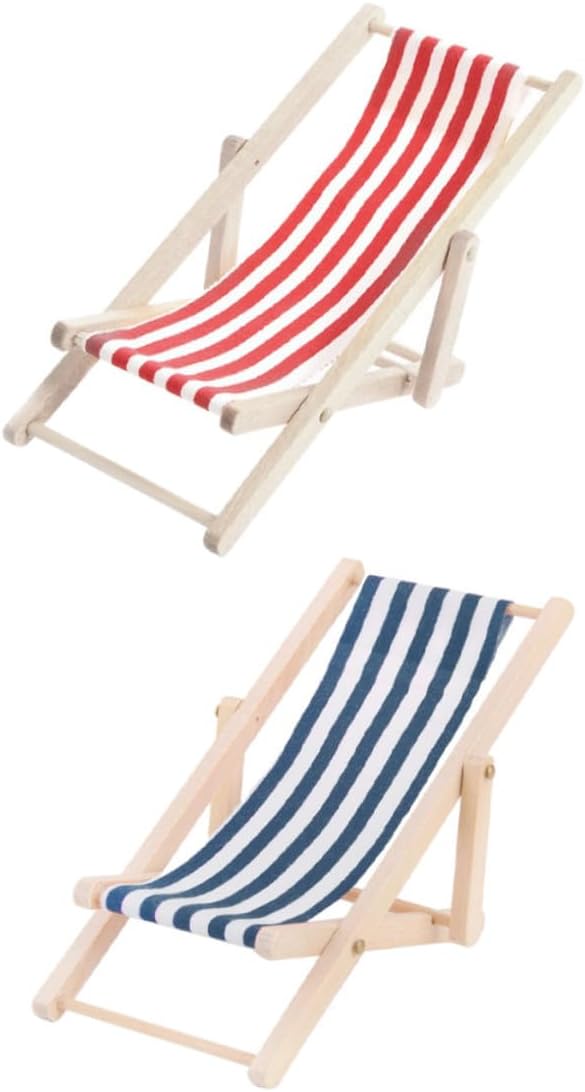 2Pcs Scale Dollhouse Furniture Decorative Simulation Model Blue Red Miniature Chairs for Dollhouse Accessories