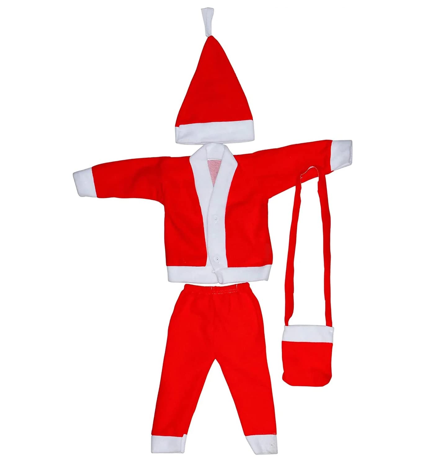 FANY Santa Claus Dress for Kids| 1 years to 10 years kids| Red and White Color