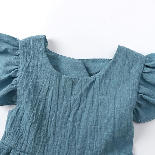 Girls Dresses for Kids Short Fly Sleeve Bowknot Tulle Gown Dress Clothes Toddler Girl Striped Dress3