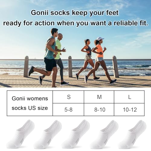 Image of Gonii Womens No Show Socks Athletic Ankle Socks Cushioned Running Low Cut